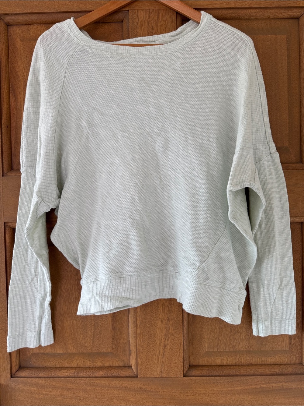 Anthropologie - M - Pale Mint Green Ribbed Knit Top